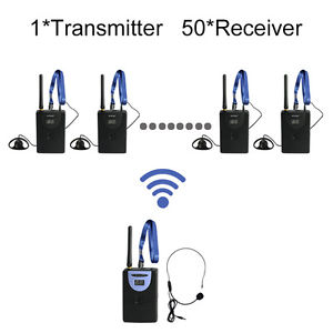 2.4G Digital Wireless Tour Guide System(1 transmitter and 50 receivers)