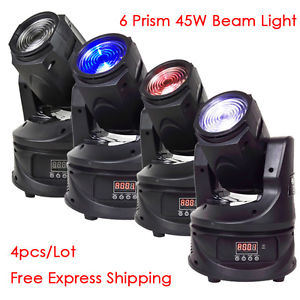 4pcs/lot 6 prism 45W moving head beam dj effect LED lighting sharpy for wedding