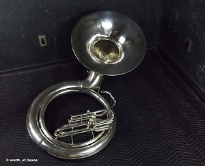 King BBb Sousaphone 2350  Satin Silver With Neck & Bits  #3    Chemical Cleaned!