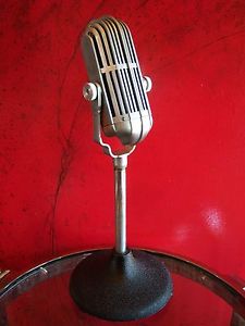 Vintage RARE 1940's American D9AT dual dynamic microphone old antique w stand