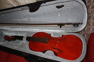 Violino liutaio ignoto scuola cremonese senza etichetta con archetto e custodia