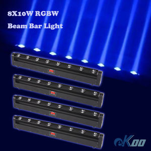 4 Units 8X10W RGBW 4in1 LED Beam Moving Head Bar Wash Light DJ Party American