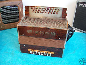 Vintage Hohner 3 row Accordion button box G C F Accordian  Germany Grand Prix