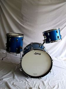 1960s Vintage Ludwig Blue Sparkle Downbeat Kit (12, 14, 20) (matched)