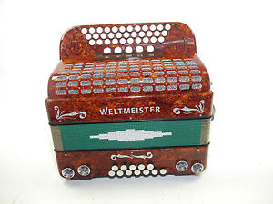 steirische Harmonika ,  Weltmeister 620,  mit Helikonbass , wie Neu , G-C-F