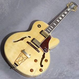 Epiphone Joe Pass Emperor II Natural w/hard case F/S Guiter Bass From JAPAN #Z8