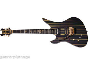 Schecter Synyster Gates Custom-S LH Black w Gold + Sustainiac  *NEW* LEFT HANDED