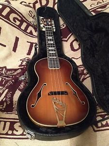 KOLL UKULELE TOBACCO BURST JAZZ ARCH TOP SYTLE ACOUSTIC WITH PICK UP
