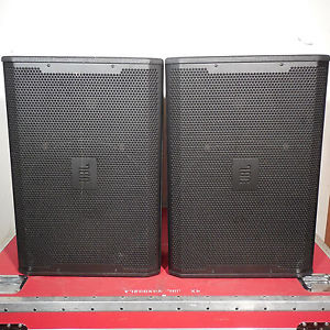2x JBL VRX915M 15" 2Way Touring Floor Monitor Speaker w Flight Case VRX 915 USED