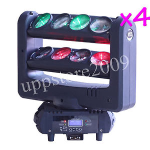 4X New 8X10W CREE RGBW 4in1 LED's Spider Beam Moving Head Bar DJ Club Lights