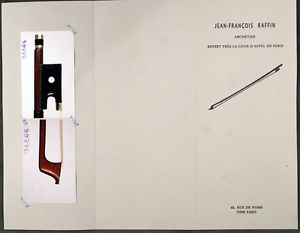 A fine French certified violin bow by Joseph Gaude,1840