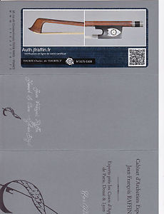 A rare French superb certified violin bow Charles Tourte,1800,branded "TOURT.T"