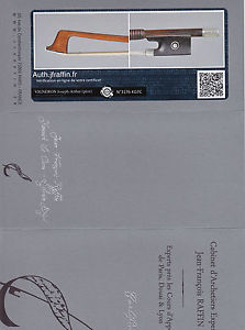 A superb old French certified violin bow by J.A. Vigneron Pere, ca. 1895.