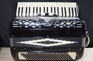 VINTAGE 50's ITALIAN BERNINI ACCORDION - BLACK - M.O. PEARL KEYS 41 120 OLD RARE