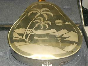 NATIONAL Style O mandolin, palm tree motif, excellent cond, minor repairs, case