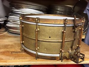 1930's Super Ludwig Stipple Gold 6.5x14 Snare Drum!! Black Beauty Shell