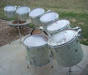 1970's Slingerland White Pearl  concert tom set 10 12 13 14 15 16