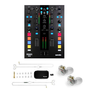 Mixars Duo Serato 2 CH DJ Mixer + Mee Audio M6PRO Clear headphones