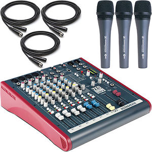 Allen & Heath ZED60-10FX Mixing Console with 3x Sennheiser e835 Microphones