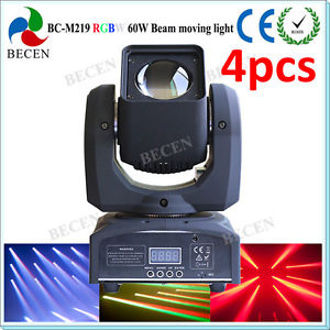 4pcs Remote control 60w led sharp beam mini moving head light RGBW 4IN1